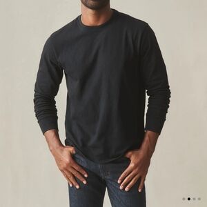 NEW American Giant Premium Slub Crew Tee Long Sleeve Black Size L